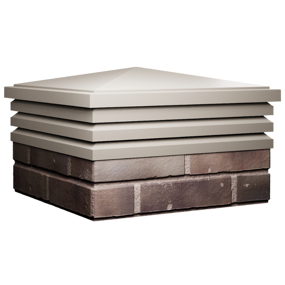 Колпак Zking Бона ХайТек Бежевый на столб 2х2 кирпича (513х513мм) в Копейске фото