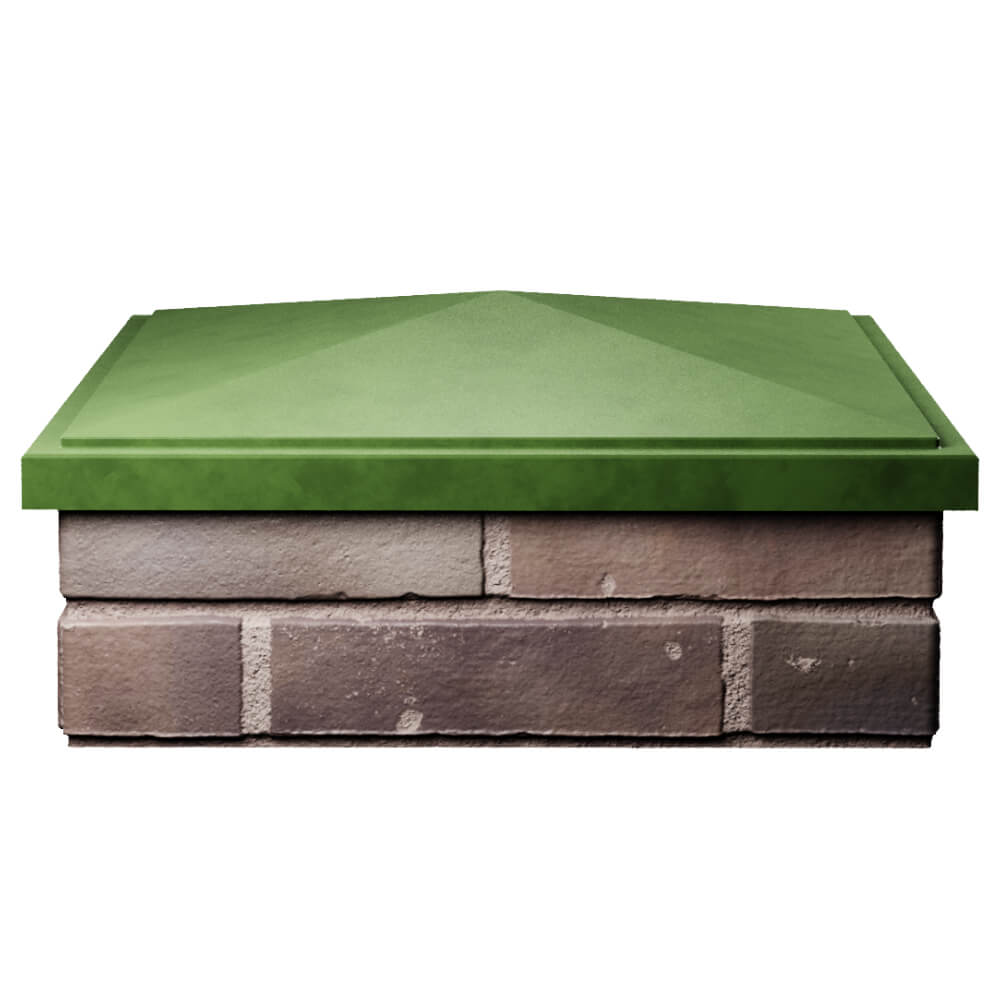 Колпак Zking БонаМоно Зеленый на столб 2х2 кирпича (515х515, 530х530мм) Копейск фото