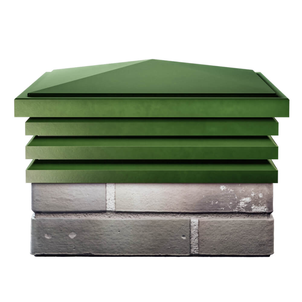 Колпак Zking Бона ХайТек Зеленый на столб 1.5х1.5 кирпича (385х385мм) Копейск фото