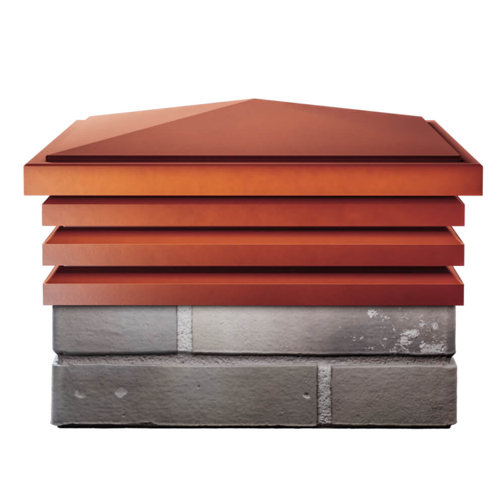 Колпак Zking Бона ХайТек Красный на столб 1.5х1.5 кирпича (385х385мм) Копейск фото