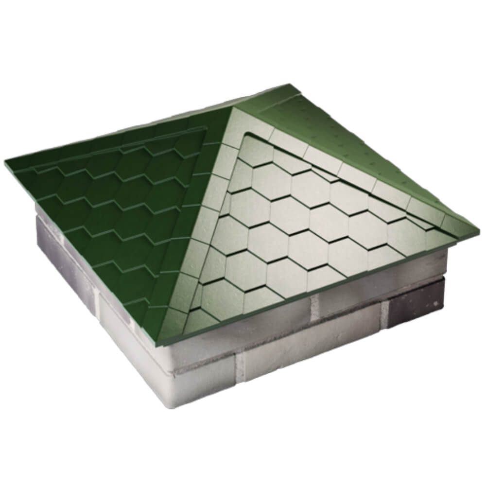 Колпак Zking Эверест Зеленый на столб 2х2 кирпича (535х535мм) Копейск фото