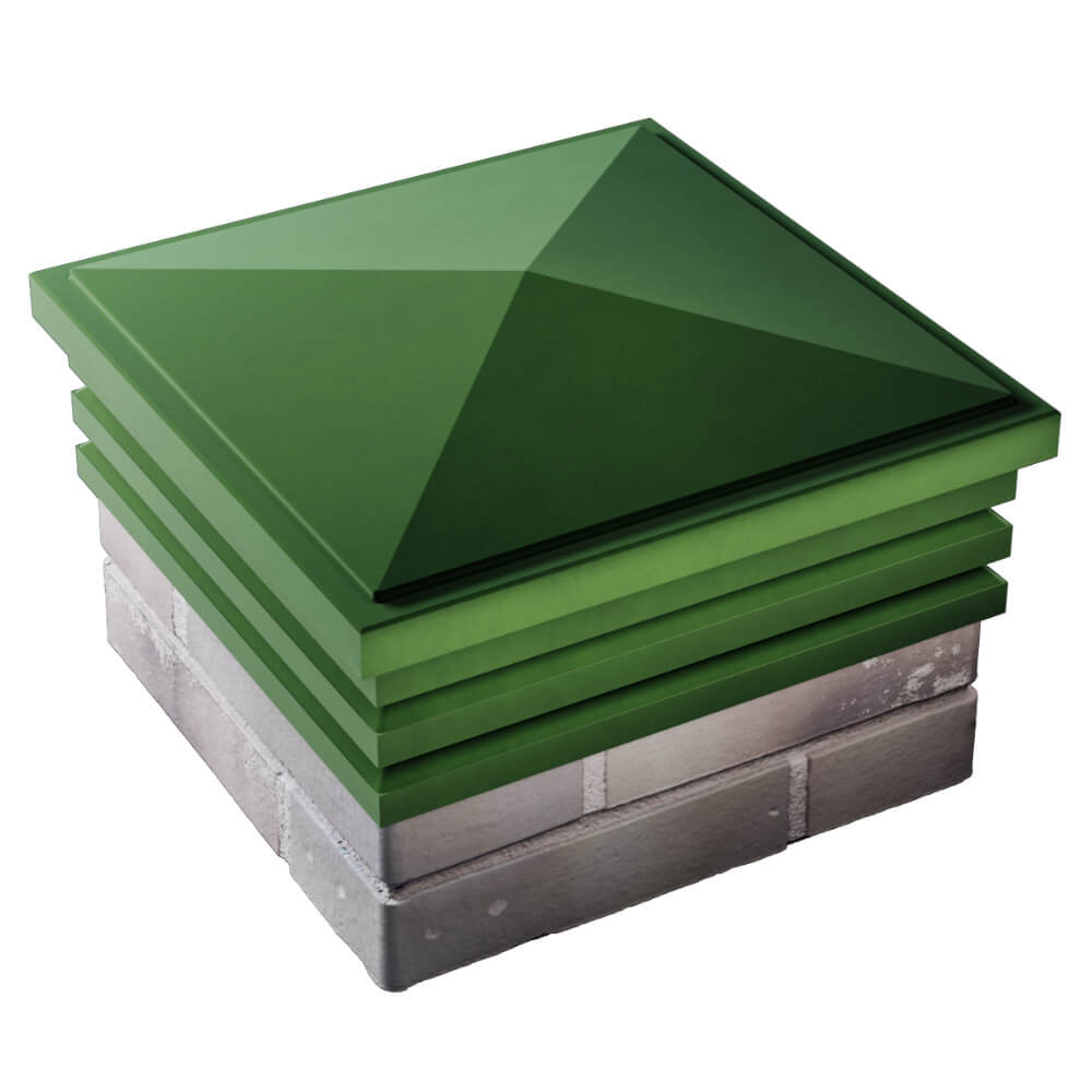 Колпак Zking Бона ХайТек Зеленый на столб 1.5х1.5 кирпича (385х385мм) в Копейске фото