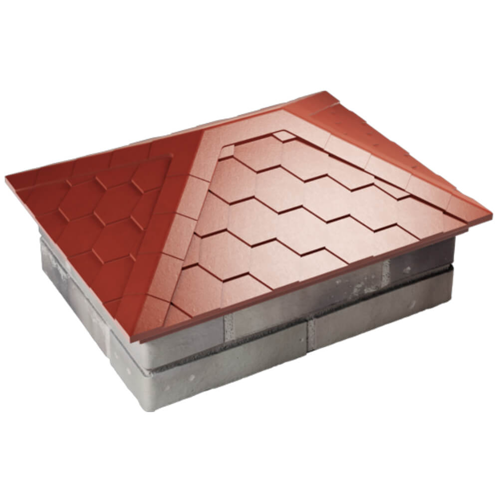 Колпак Zking Эверест Красный на столб 2х1.5 кирпича (520х390мм) Копейск фото