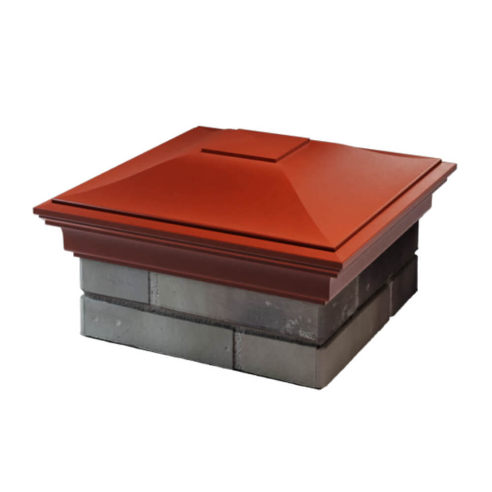 Колпак Zking Монблан Красный на столб 1.5х1.5 еврокирпича 0.7НФ (355х355мм) в Копейске фото