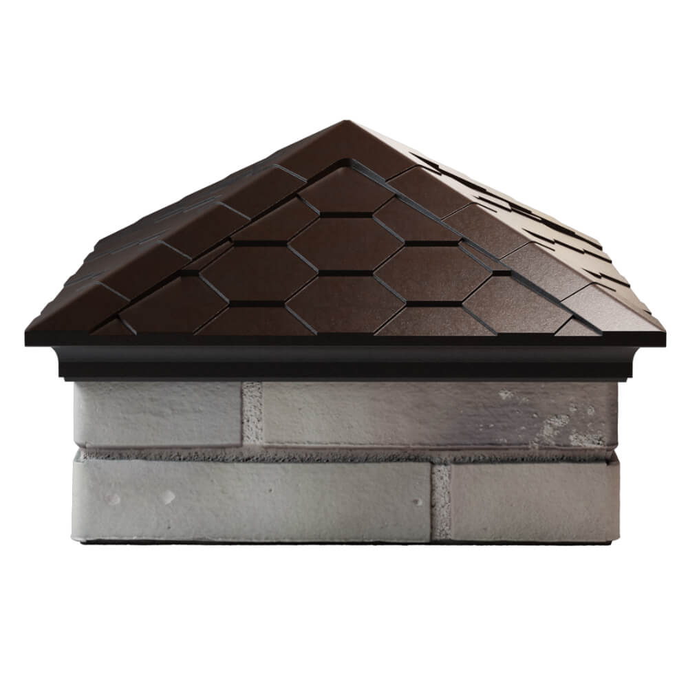 Колпак Zking Эверест Коричневый на столб 1.5х1.5 кирпича (390х390мм) Копейск фото