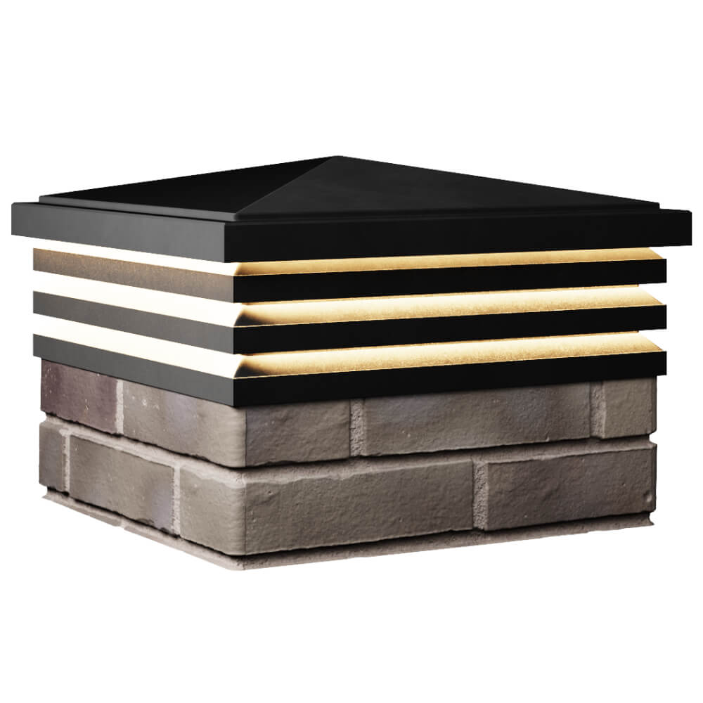 Колпак Zking Бона ХайТек Черный на столб 1.5х1.5 кирпича (385х385мм) с подсветкой в Копейске фото