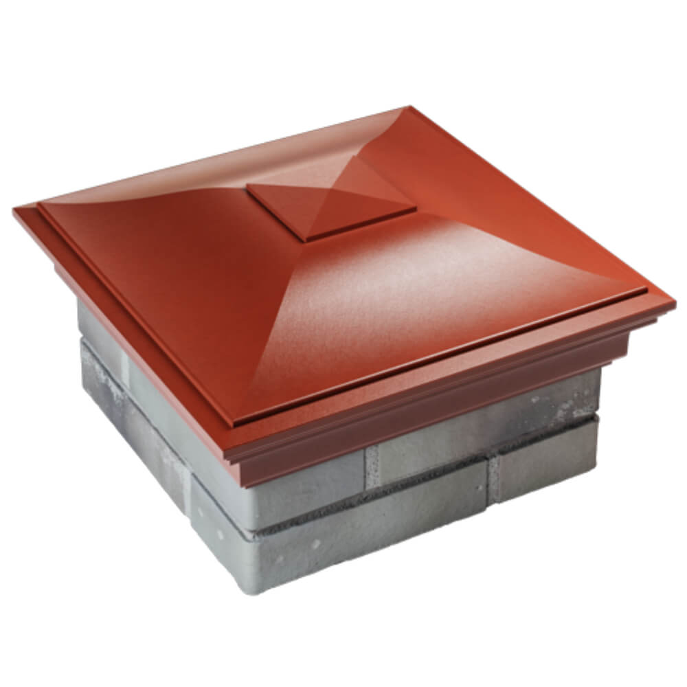 Колпак Zking Монблан Красный на столб 1.5х1.5 кирпича (385х385мм) в Копейске фото