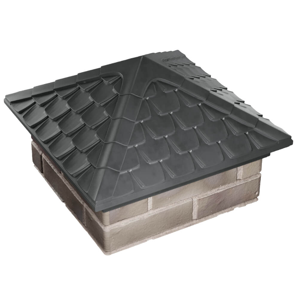 Колпак Zking Эльбрус Серый на столб 1.5х1.5 кирпича (385х385мм) в Копейске фото