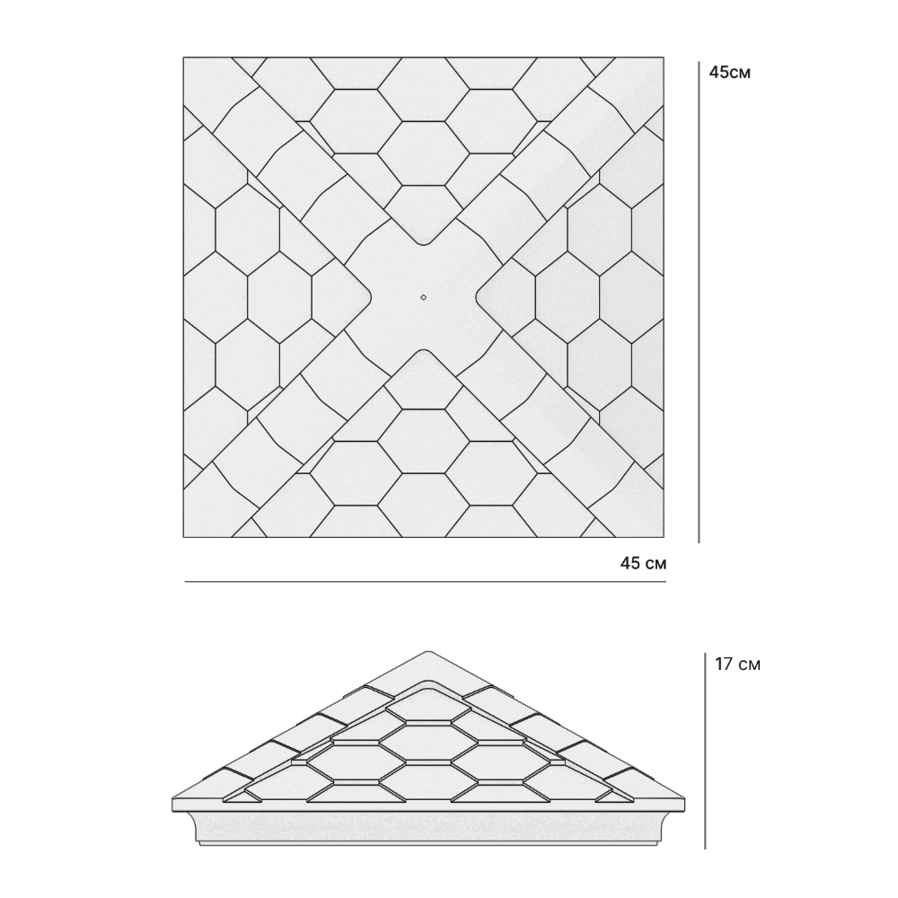 Колпак Zking Эверест Черный на столб 1.5х1.5 кирпича (390х390мм) в Копейске фото