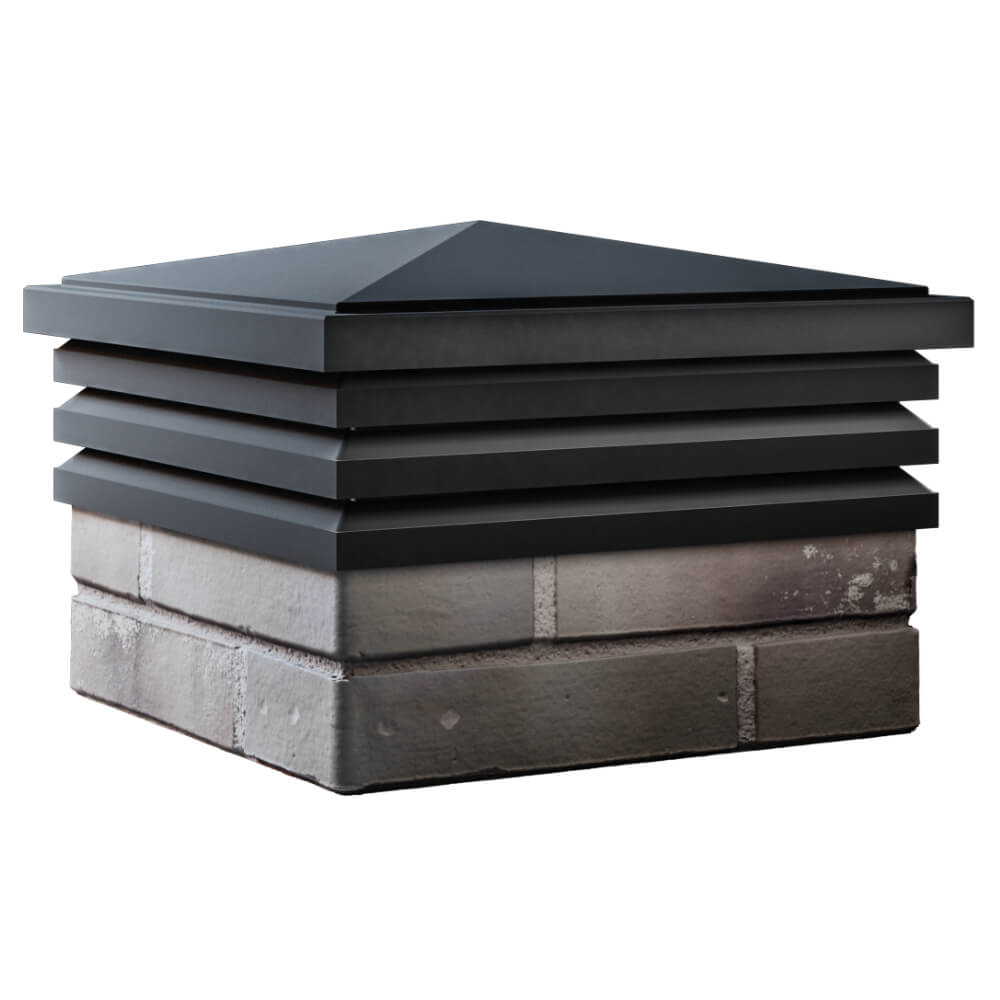 Колпак Zking Бона ХайТек Черный на столб 1.5х1.5 кирпича (385х385мм) в Копейске фото