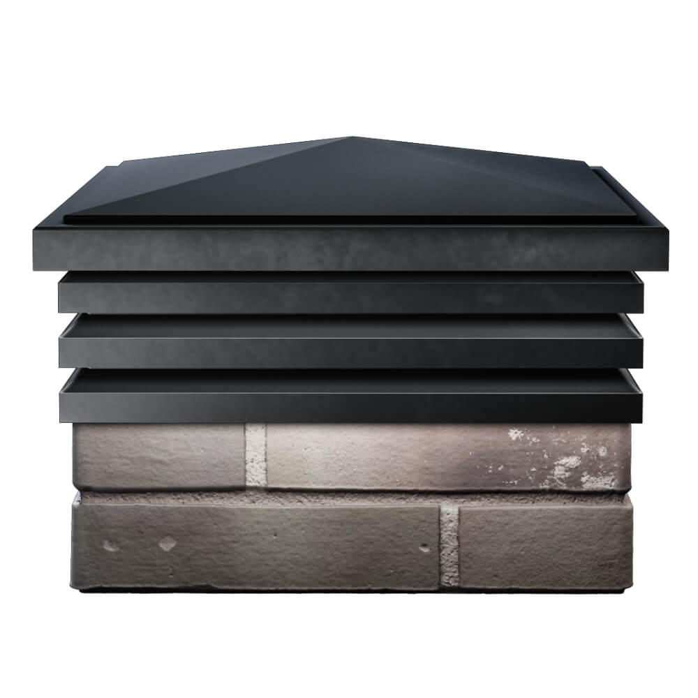 Колпак Zking Бона ХайТек Черный на столб 1.5х1.5 кирпича (385х385мм) Копейск фото