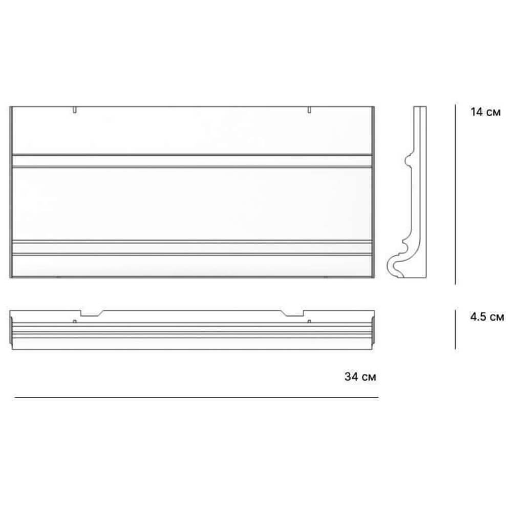 Подступенок рядовой Verona 300х140х30мм Коричневый