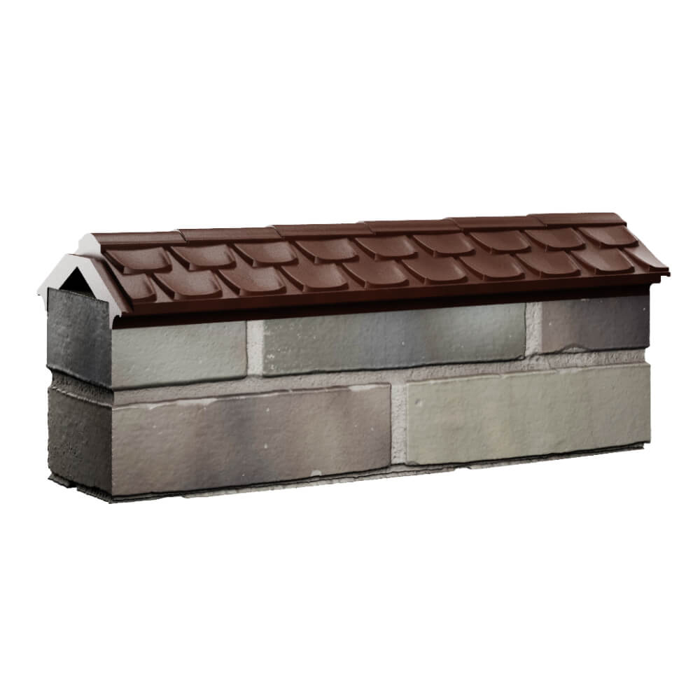 Парапет Zking Эльбрус Коричневый с посадкой на 0.5 кирпича (130мм) Копейск фото