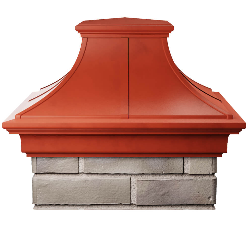 Колпак Zking Монблан Премиум Красный на столб 1.5х1.5 кирпича (385х385мм) Копейск фото