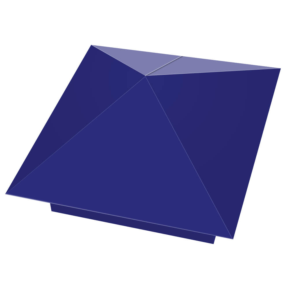 Колпак металлический 400х400мм RAL5002 Синий Ультрамарин заборный Копейск фото