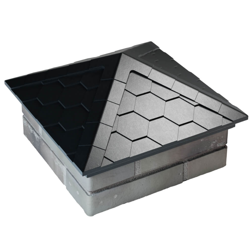 Колпак Zking Эверест Черный на столб 1.5х1.5 кирпича (390х390мм) в Копейске фото