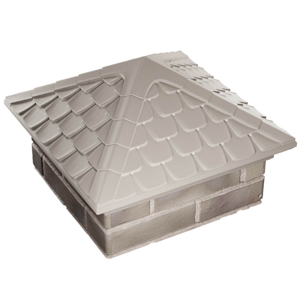 Колпак Zking Эльбрус Бежевый на столб 1.5х1.5 кирпича (385х385мм) в Копейске фото