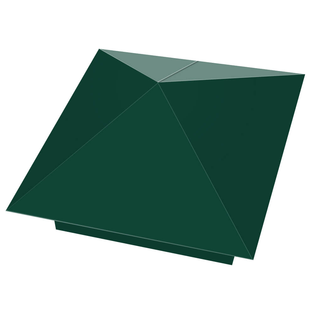 Колпак металлический 390х390мм RAL6005 Зеленый Мох заборный Копейск фото