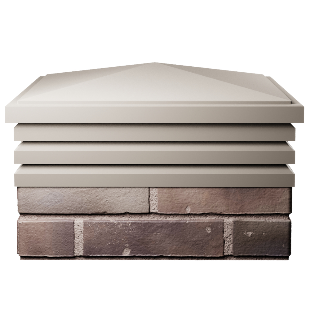 Колпак Zking Бона ХайТек Бежевый на столб 2х2 кирпича (513х513мм) Копейск фото