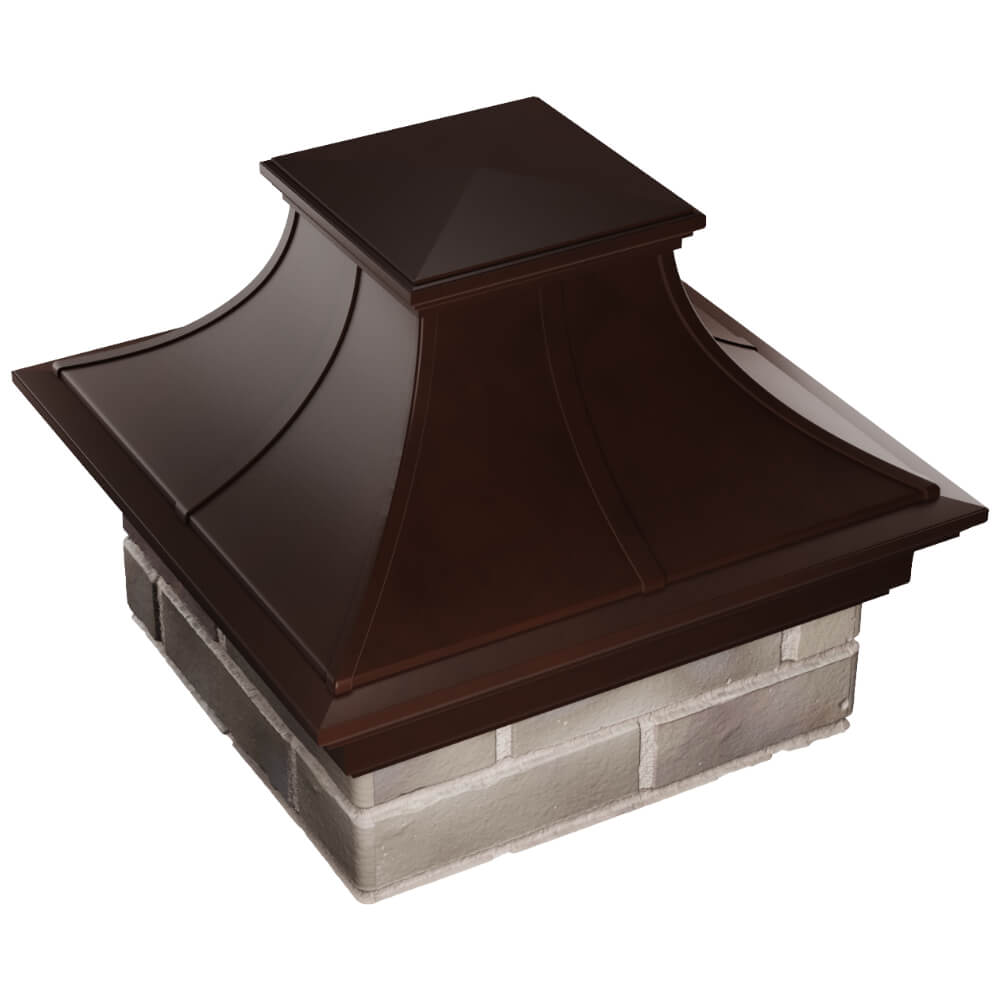 Колпак Zking Монблан Премиум Коричневый на столб 1.5х1.5 кирпича (385х385мм) в Копейске фото