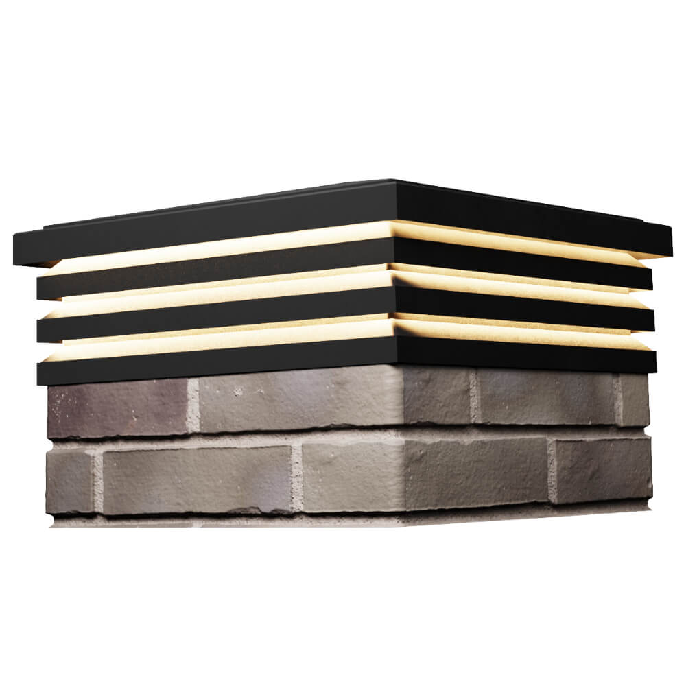 Колпак Zking Бона ХайТек Черный на столб 1.5х1.5 кирпича (385х385мм) с подсветкой в Копейске фото