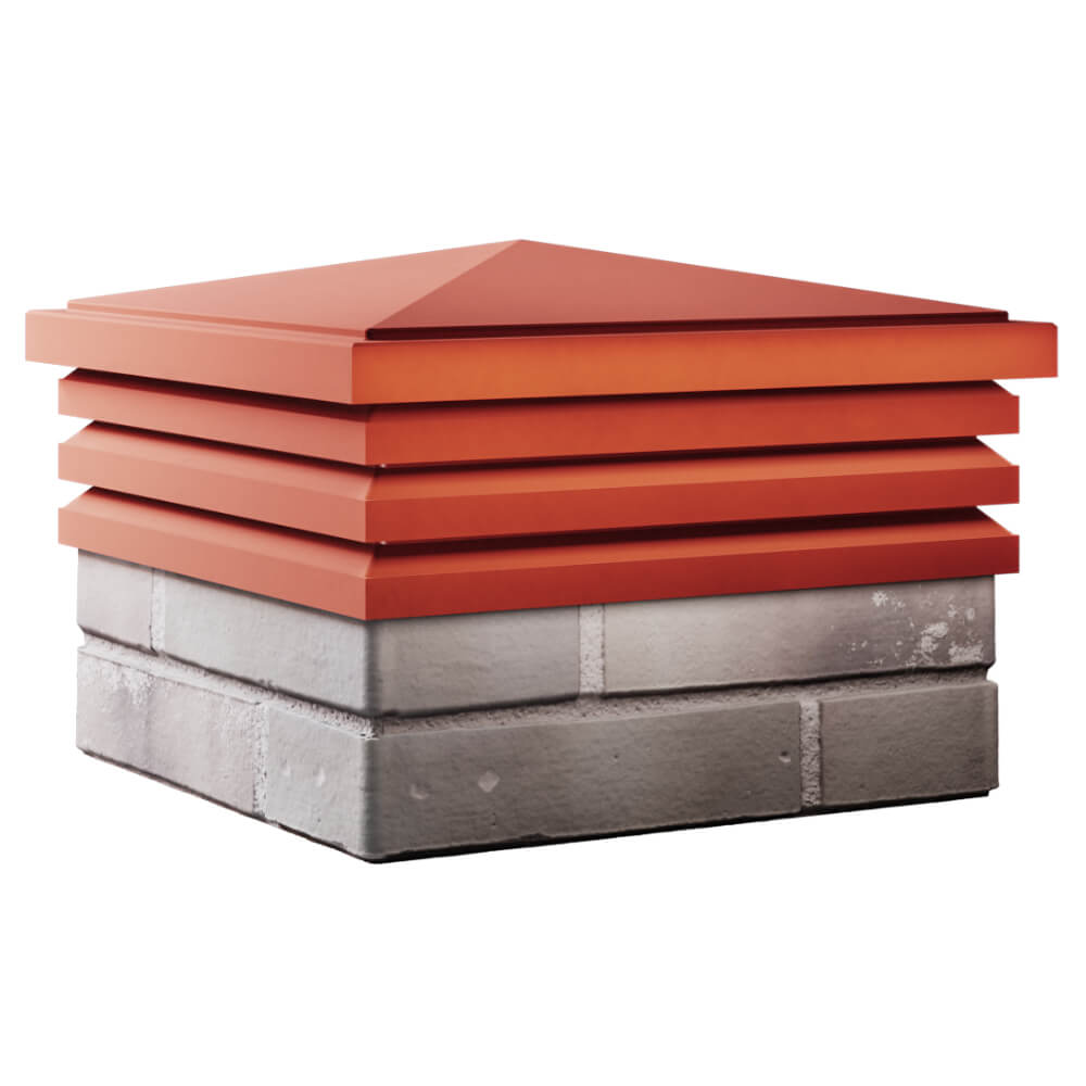 Колпак Zking Бона ХайТек Красный на столб 1.5х1.5 кирпича (385х385мм) в Копейске фото