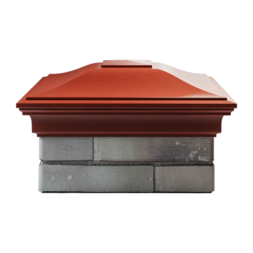 Колпак Zking Монблан Красный на столб 1.5х1.5 еврокирпича 0.7НФ (355х355мм) Копейск фото