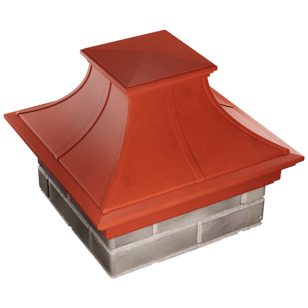 Колпак Zking Монблан Премиум Красный на столб 1.5х1.5 кирпича (385х385мм) в Копейске фото