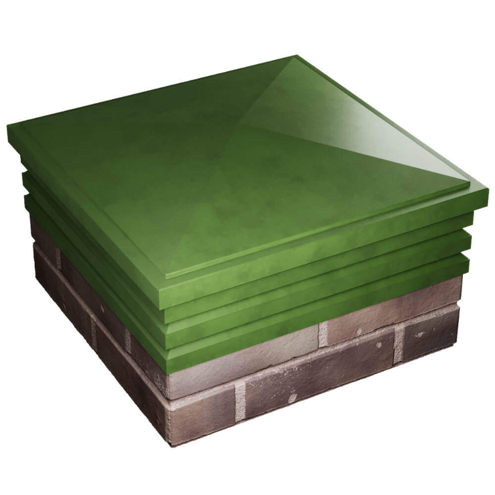 Колпак Zking Бона ХайТек Зеленый на столб 2х2 кирпича (513х513мм) в Копейске фото