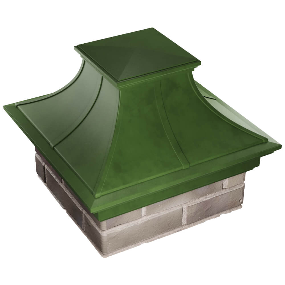 Колпак Zking Монблан Премиум Зеленый на столб 1.5х1.5 кирпича (385х385мм) в Копейске фото