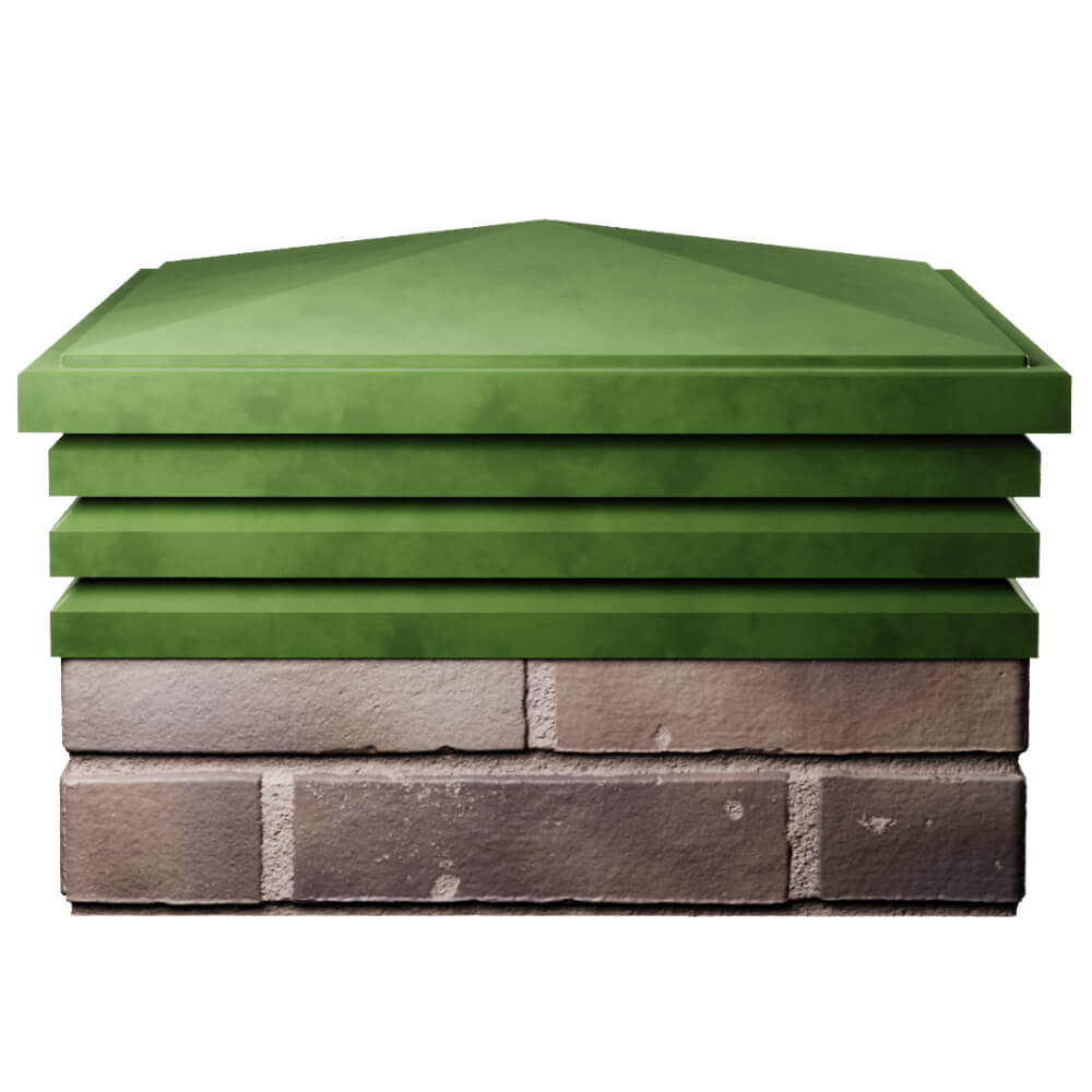 Колпак Zking Бона ХайТек Зеленый на столб 2х2 кирпича (513х513мм) Копейск фото