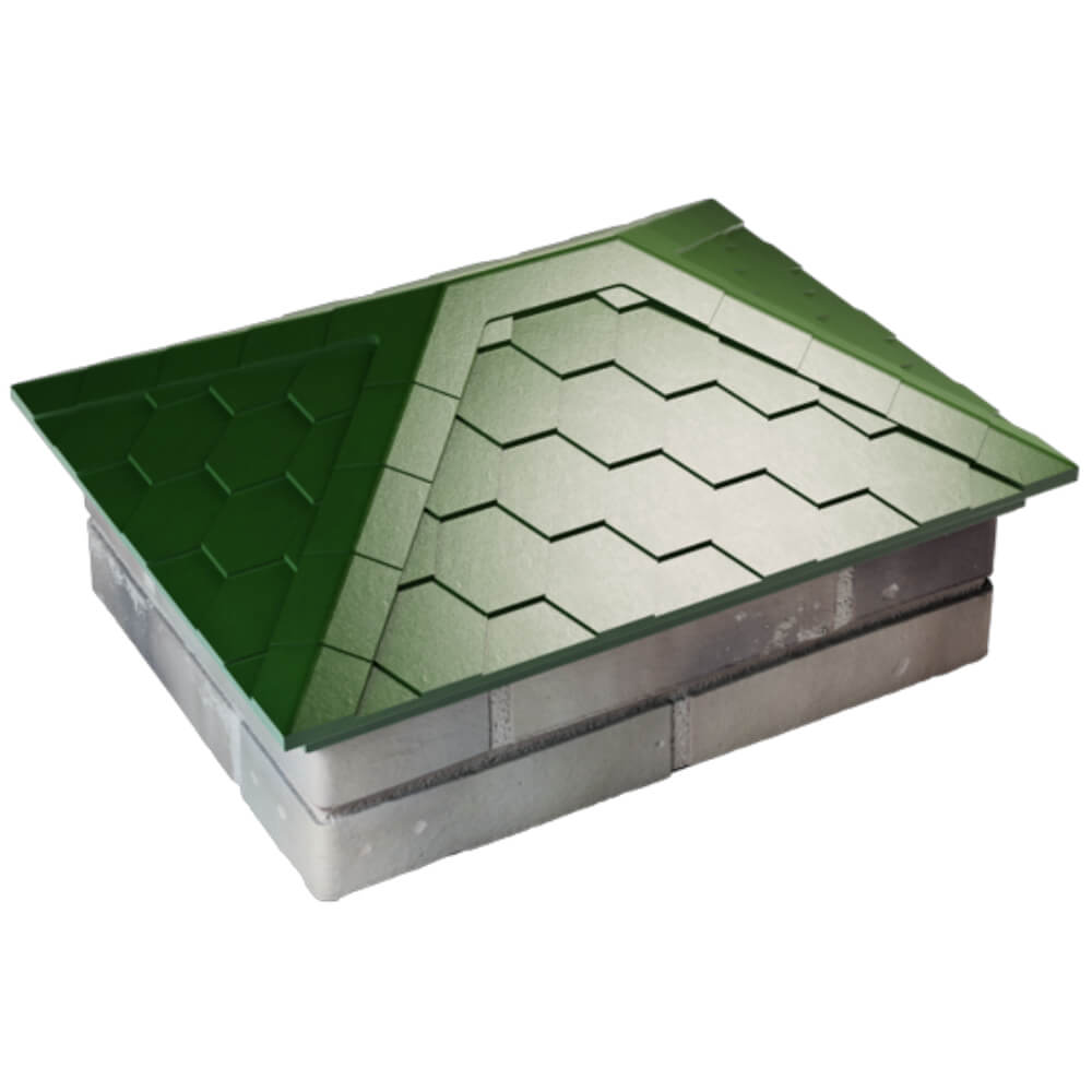 Колпак Zking Эверест Зеленый на столб 2х1.5 кирпича (520х390мм) Копейск фото