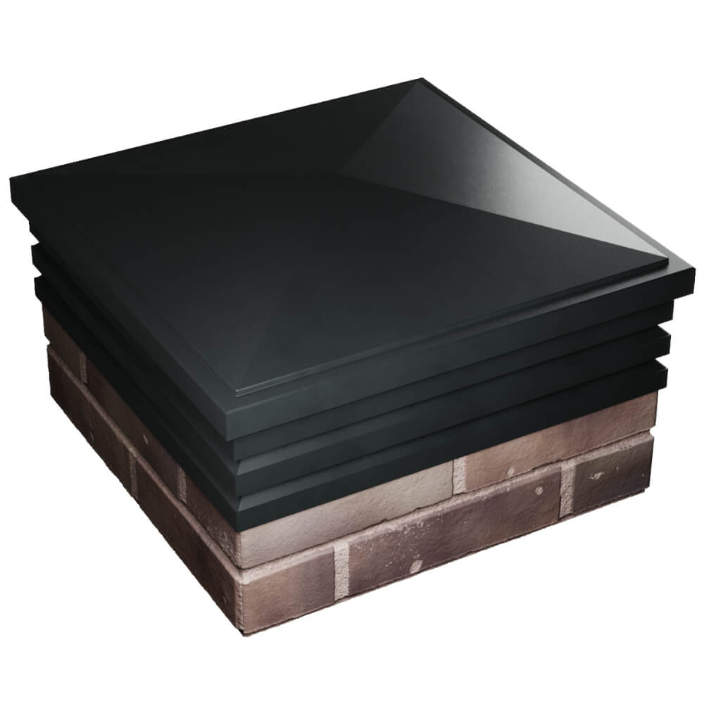 Колпак Zking Бона ХайТек Черный на столб 2х2 кирпича (513х513мм) в Копейске фото