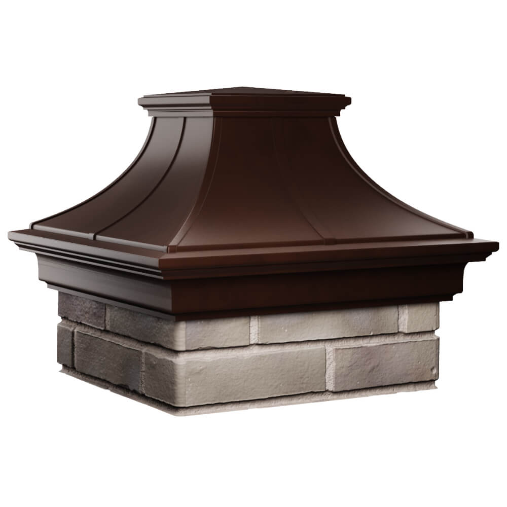 Колпак Zking Монблан Премиум Коричневый на столб 1.5х1.5 кирпича (385х385мм) в Копейске фото