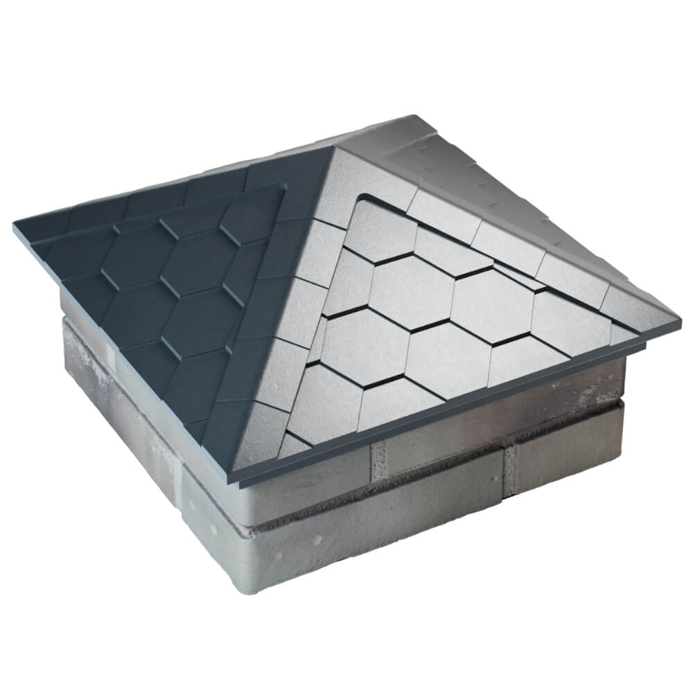 Колпак Zking Эверест Серый на столб 1.5х1.5 кирпича (390х390мм) в Копейске фото