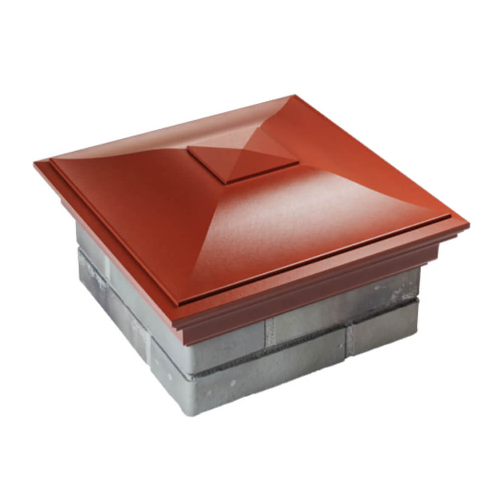 Колпак Zking Монблан Красный на столб 1.5х1.5 еврокирпича 0.7НФ (355х355мм) в Копейске фото