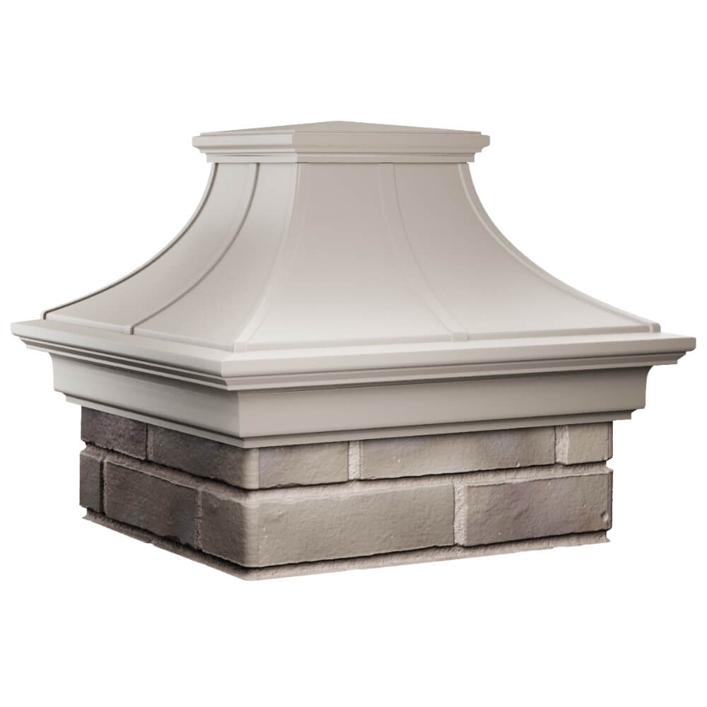 Колпак Zking Монблан Премиум Бежевый на столб 1.5х1.5 кирпича (385х385мм) в Копейске фото