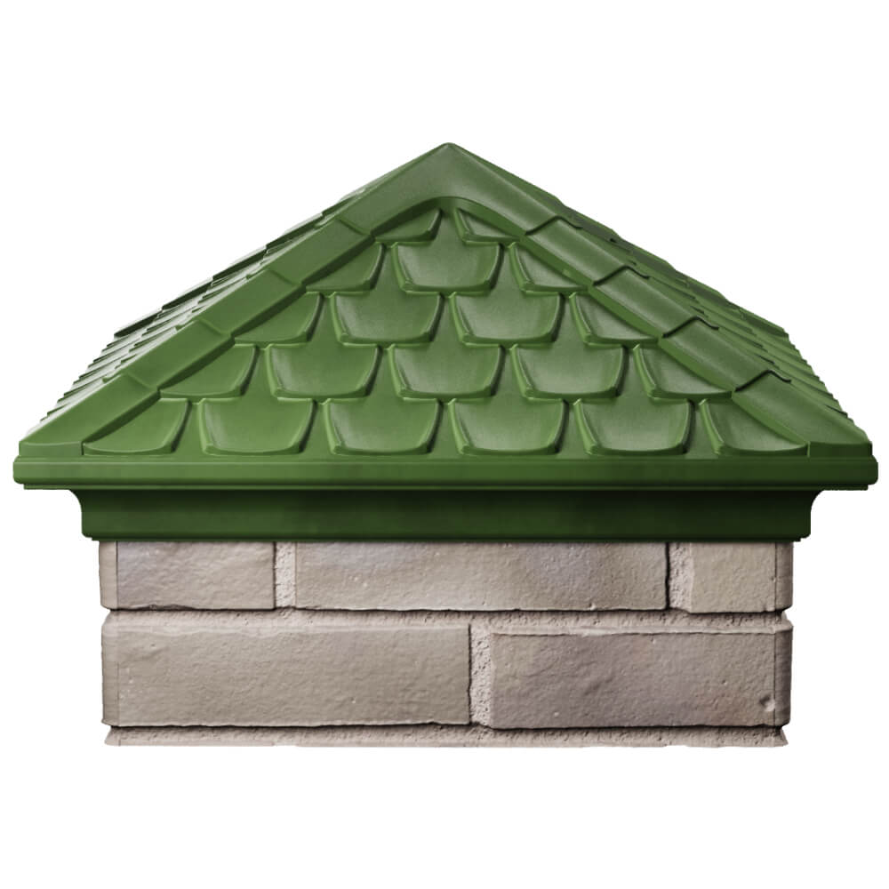 Колпак Zking Эльбрус Зеленый на столб 1.5х1.5 кирпича (385х385мм) Копейск фото