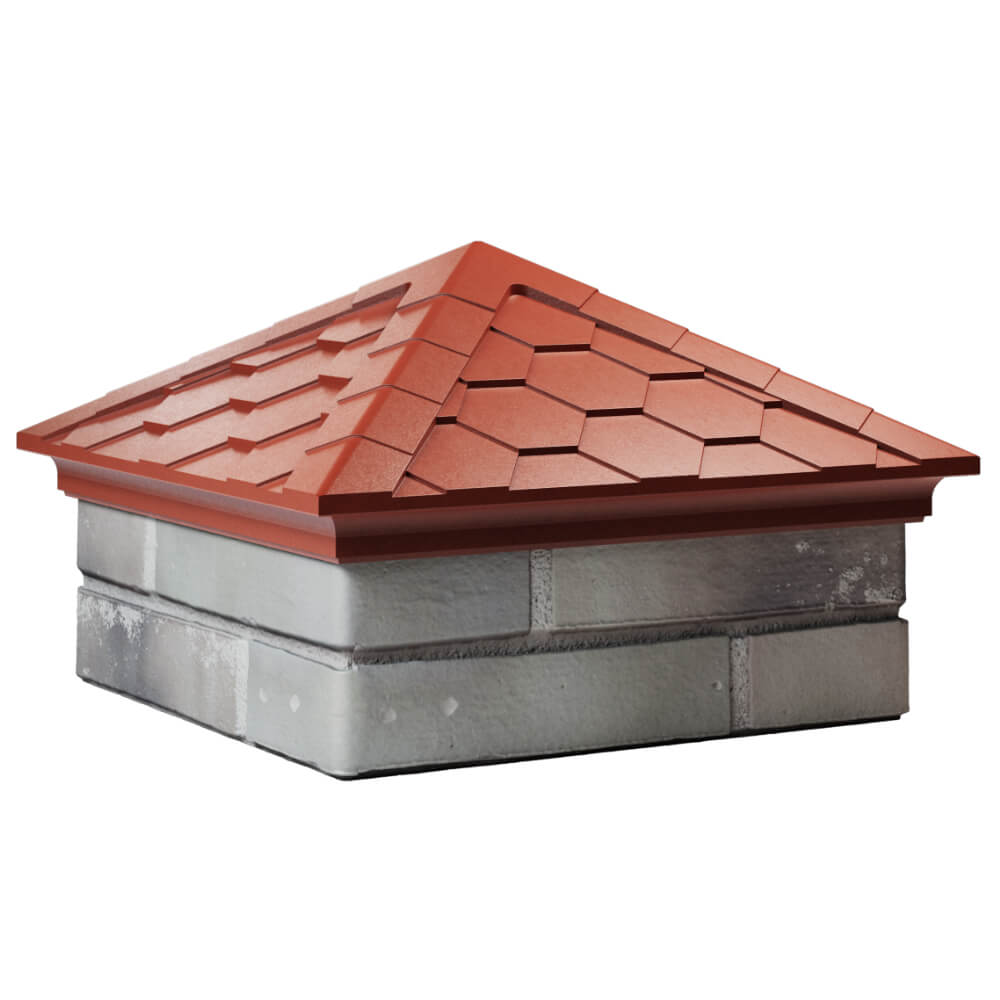 Колпак Zking Эверест Красный на столб 1.5х1.5 кирпича (390х390мм) в Копейске фото