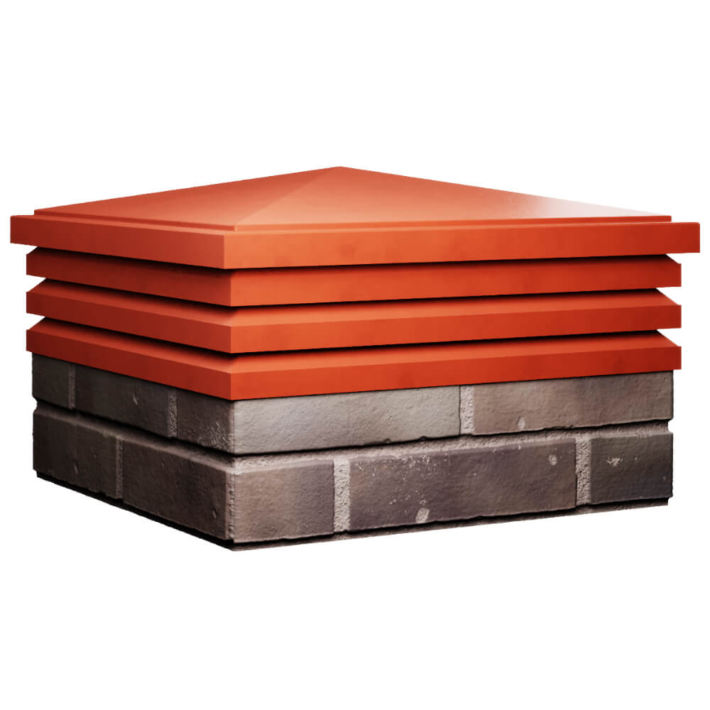 Колпак Zking Бона ХайТек Красный на столб 2х2 кирпича (513х513мм) в Копейске фото