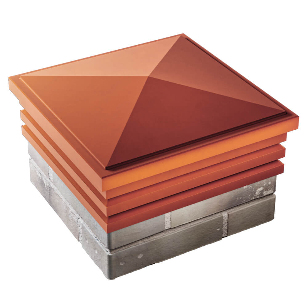 Колпак Zking Бона ХайТек Красный на столб 1.5х1.5 кирпича (385х385мм) в Копейске фото