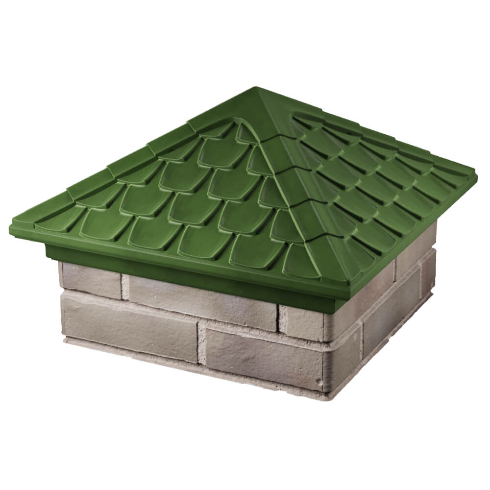 Колпак Zking Эльбрус Зеленый на столб 1.5х1.5 кирпича (385х385мм) в Копейске фото