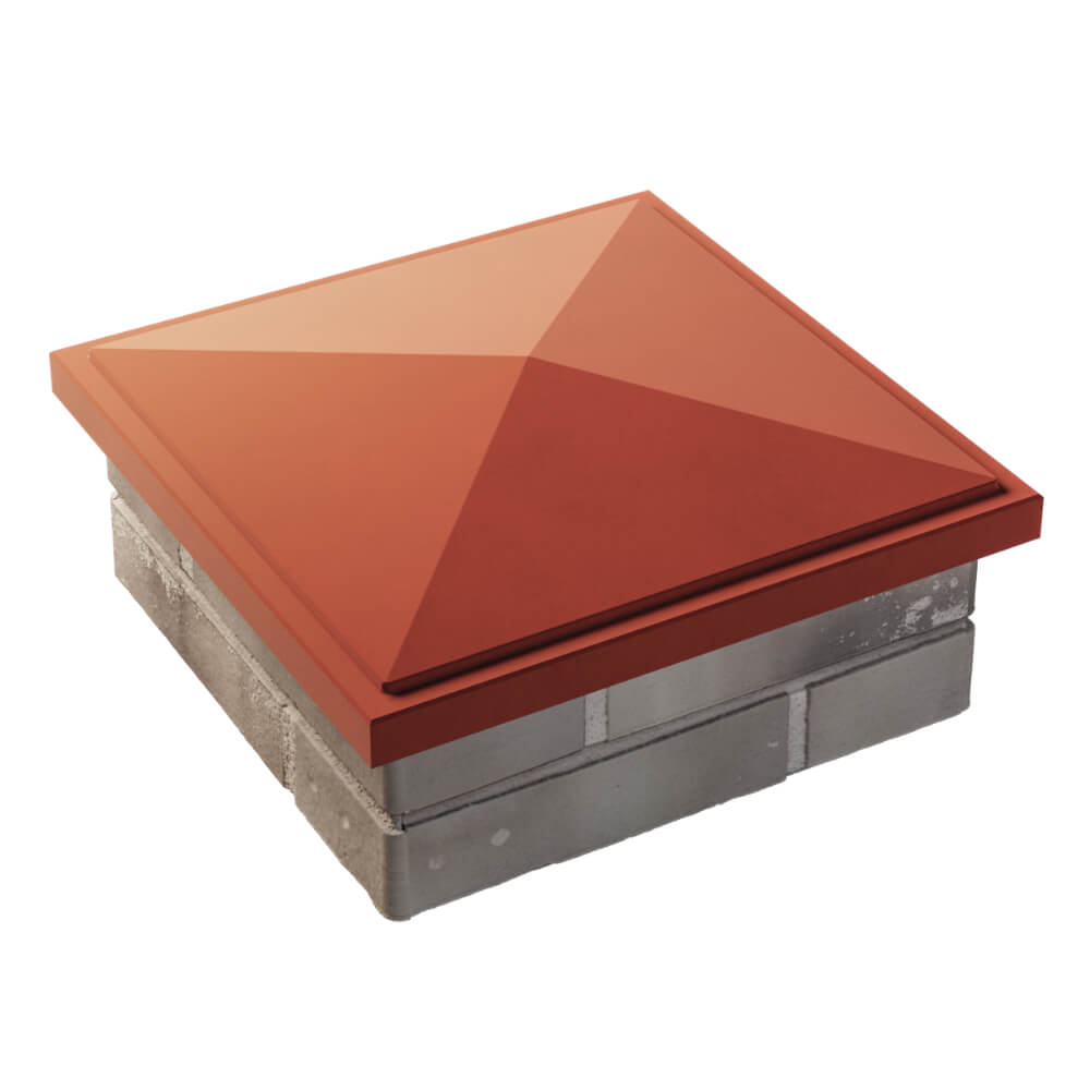 Колпак Zking БонаМоно Красный на столб 1.5х1.5 кирпича (385х385, 400х400мм) в Копейске фото