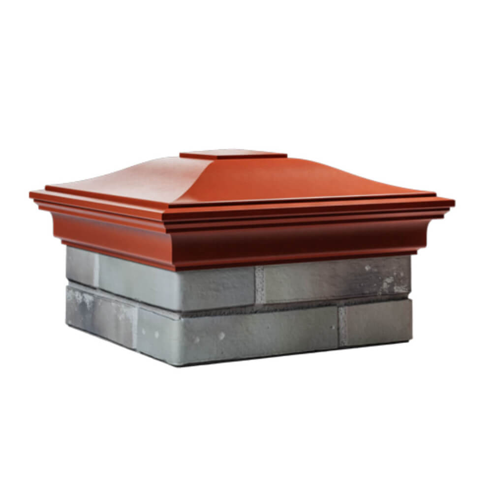 Колпак Zking Монблан Красный на столб 1.5х1.5 еврокирпича 0.7НФ (355х355мм) в Копейске фото