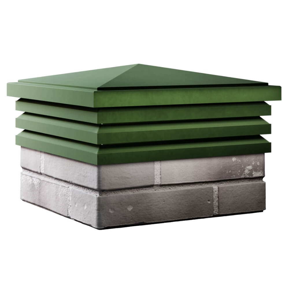 Колпак Zking Бона ХайТек Зеленый на столб 1.5х1.5 кирпича (385х385мм) в Копейске фото