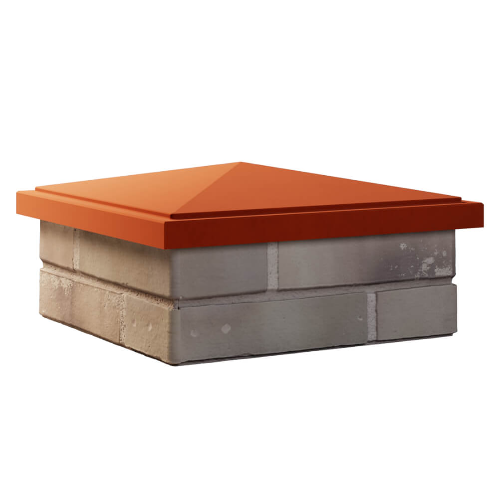 Колпак Zking БонаМоно Красный на столб 1.5х1.5 кирпича (385х385, 400х400мм) в Копейске фото