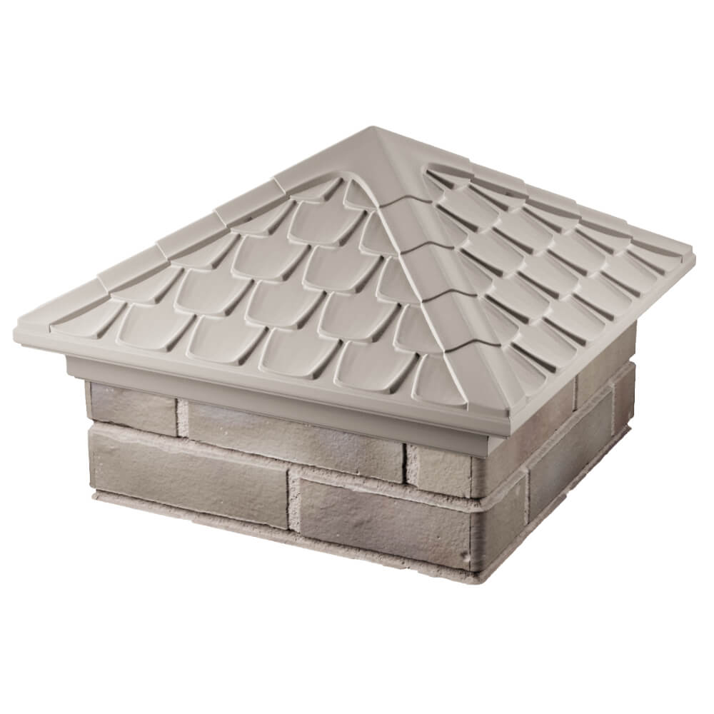 Колпак Zking Эльбрус Бежевый на столб 1.5х1.5 кирпича (385х385мм) в Копейске фото