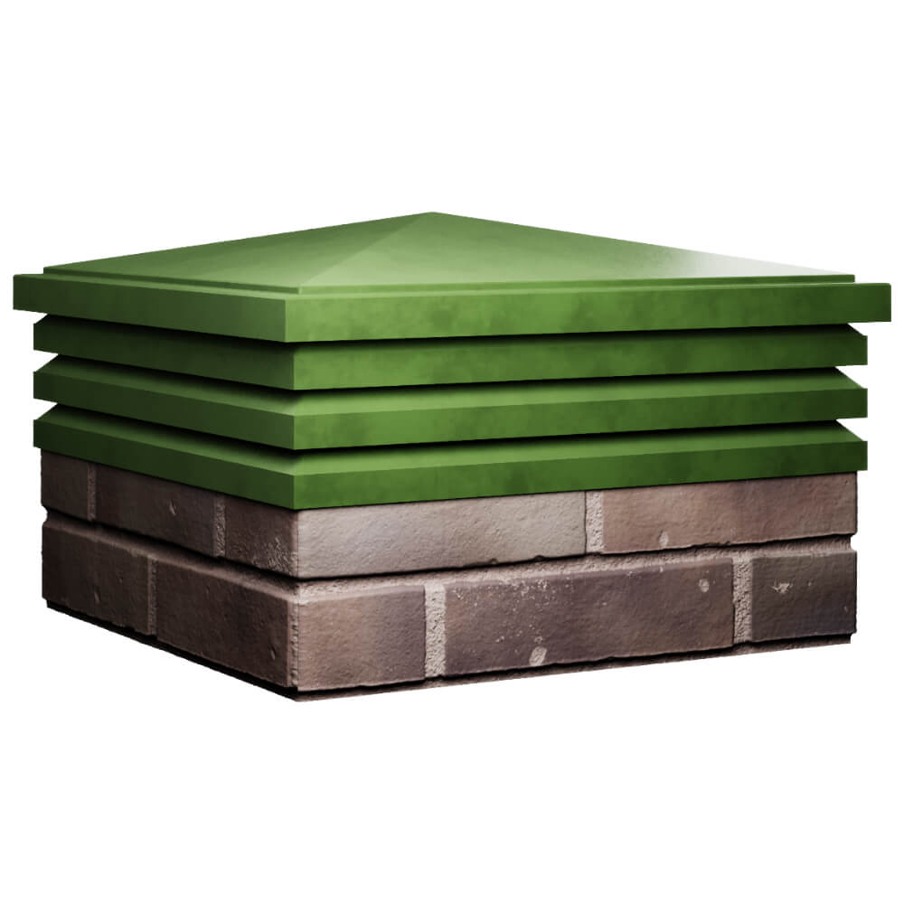 Колпак Zking Бона ХайТек Зеленый на столб 2х2 кирпича (513х513мм) в Копейске фото