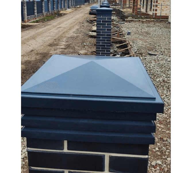 Колпак Zking Бона ХайТек Серый на столб 1.5х1.5 кирпича (385х385мм) в Копейске фото