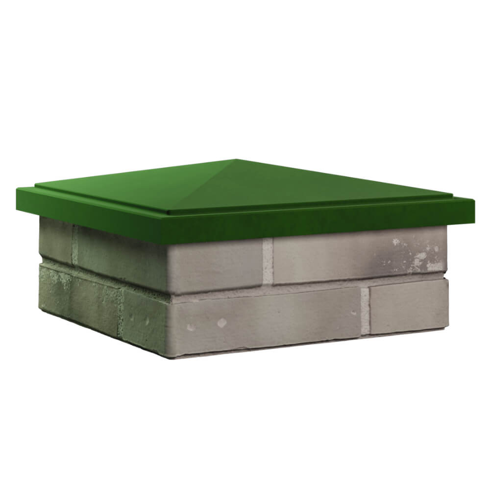 Колпак Zking БонаМоно Зеленый на столб 1.5х1.5 кирпича (385х385, 400х400мм) в Копейске фото